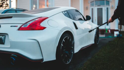 a mobile detailer in atlantic city nj area washing a white car