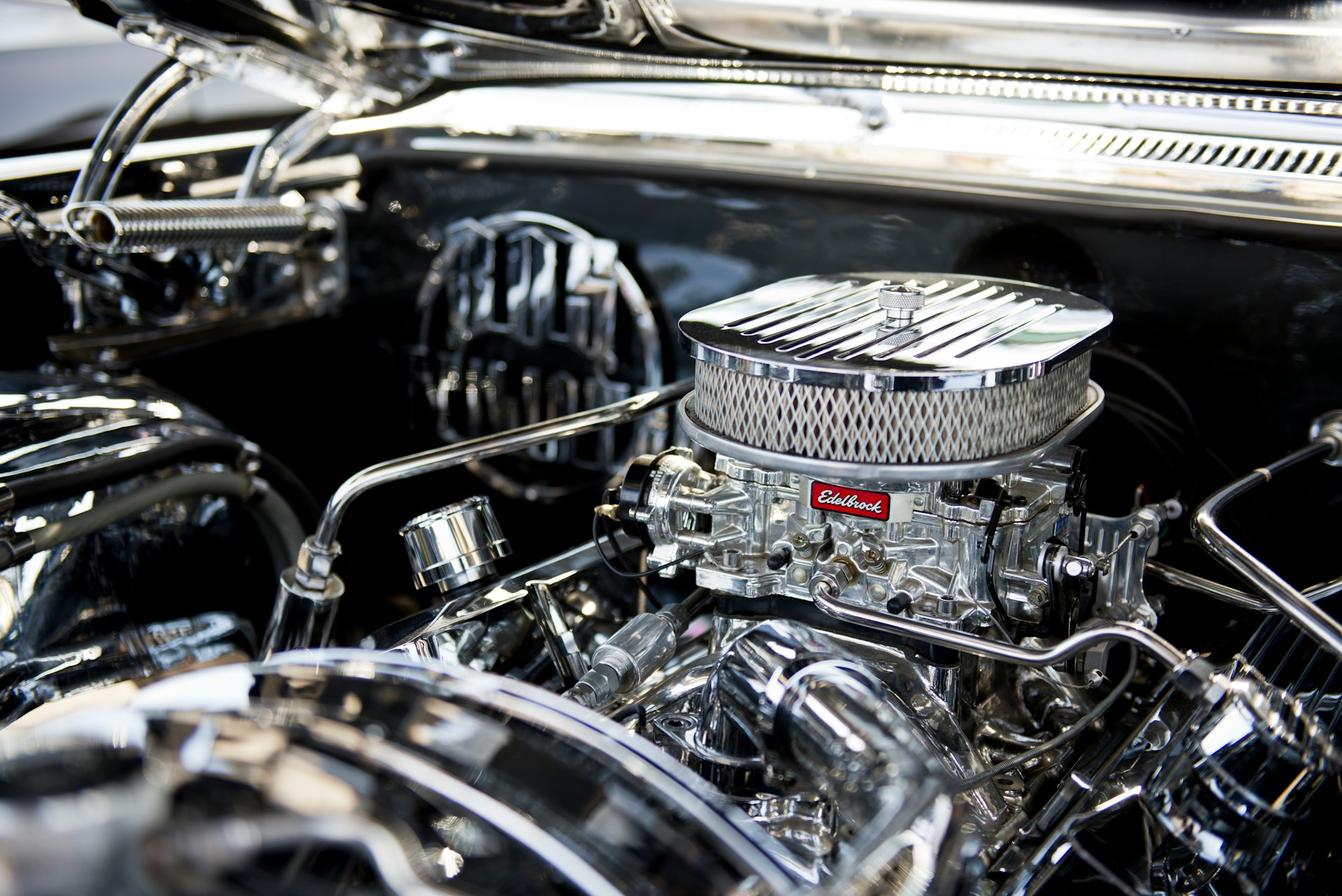 a clean engine bay at a nj car show